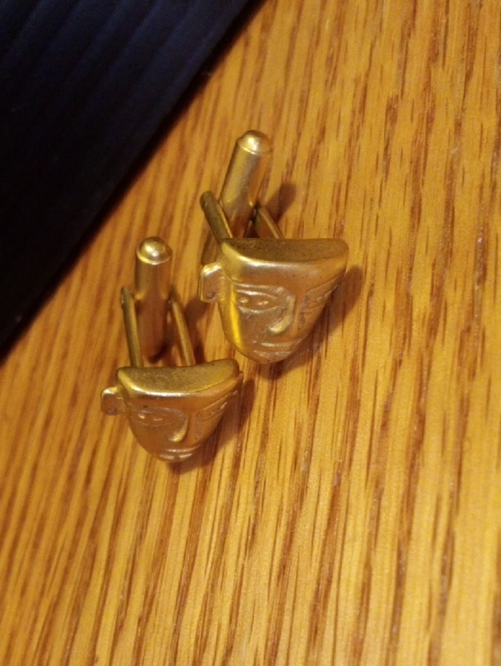 Gold African Head Cufflinks for Men - Classic Gold Tone
